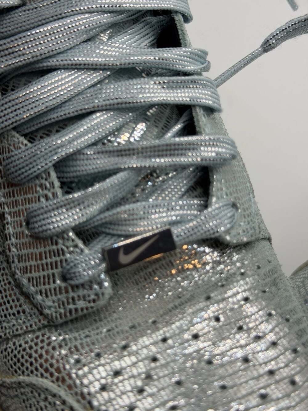 Nike Women's Dunk Sky Hi QS 'Disco Ball' Metallic Silver Wedge Sneakers - Picture 8 of 11